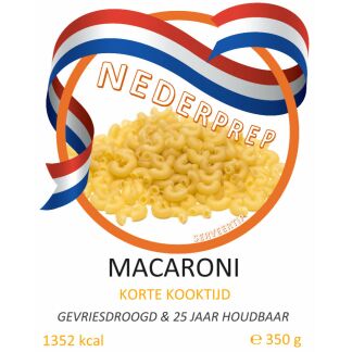 Macaroni 10 porties, 25 jaar houdbaar gevriesdroogd noodrantsoen
