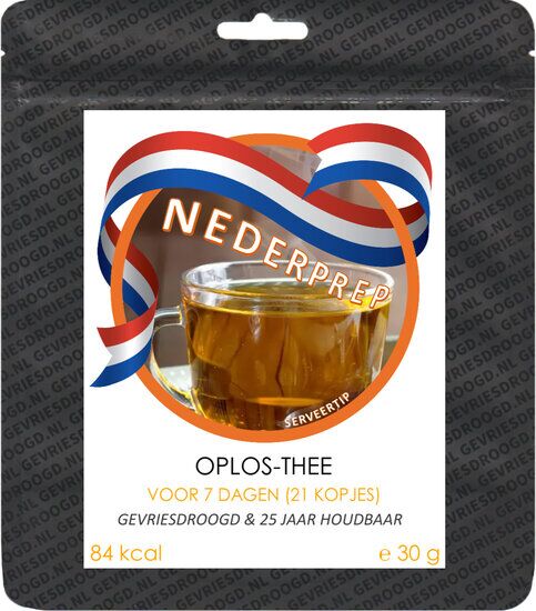 Oplos-thee voor 7 dagen (21 kopjes) | gevriesdroogd 25 jaar houdbaar noodrantsoen | NEDERPREP - Afbeelding 3