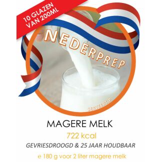 Melkpoeder voor 10 glazen melk | gevriesdroogd 25 jaar houdbaar noodrantsoen | NEDERPREP
