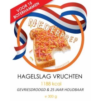 Vruchtenhagelslag | 15 porties | 25jr houdbaar noodrantsoen voor noodpakket