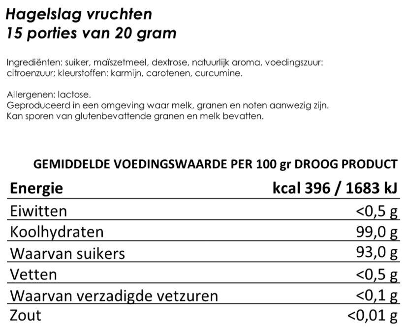Vruchtenhagelslag | 15 porties | 25jr houdbaar noodrantsoen voor noodpakket - Afbeelding 2