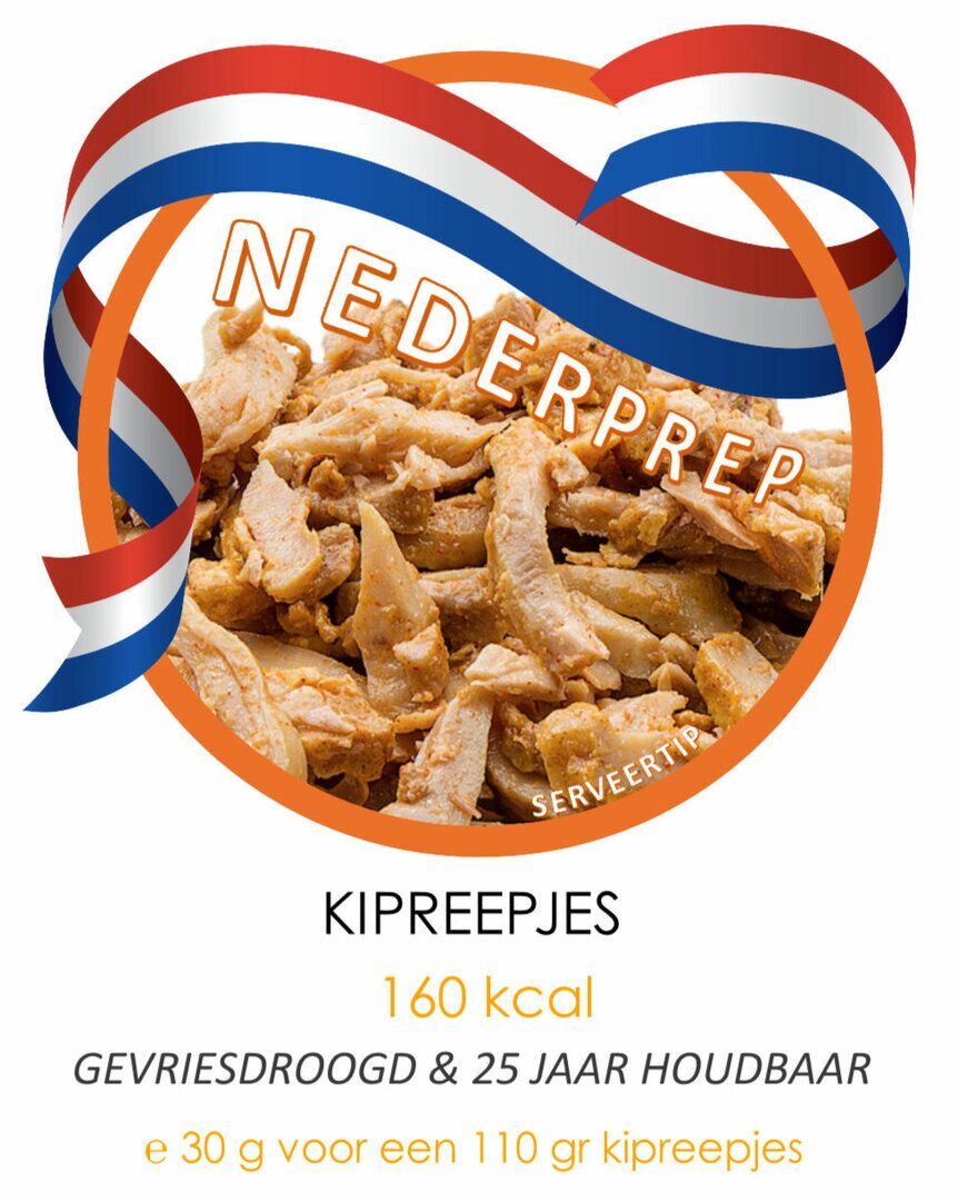 Kipreepjes instant noodrantsoen 25 jaar houdbaar | Gevriesdroogd noodpakket eten (halal)