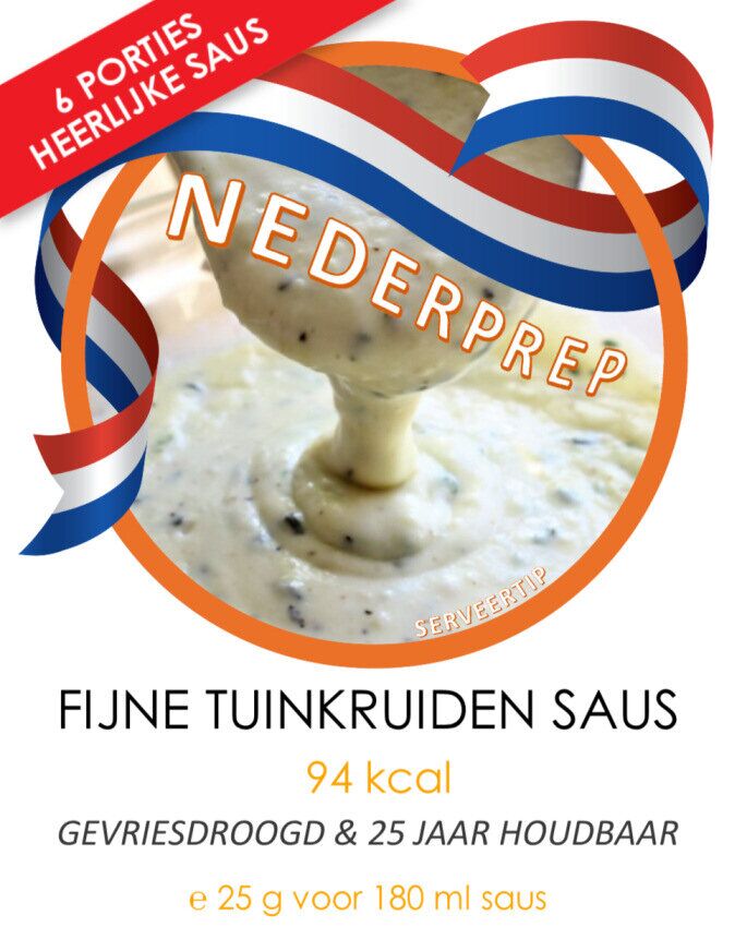 Tuinkruiden (groente) saus noodrantsoen 25 jaar houdbaar | Gevriesdroogd noodpakket eten