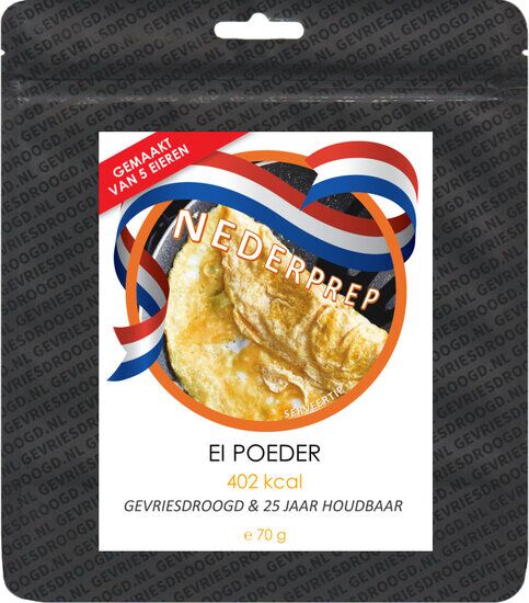 Ei poeder 5 eieren 25 jaar houdbaar noodrantsoen | Gevriesdroogd noodpakket eten - Afbeelding 3
