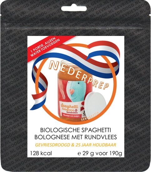 Baby noodrantsoen, 25 jaar houdbaar | spaghetti bolognese | Gevriesdroogd noodpakket eten - Afbeelding 3