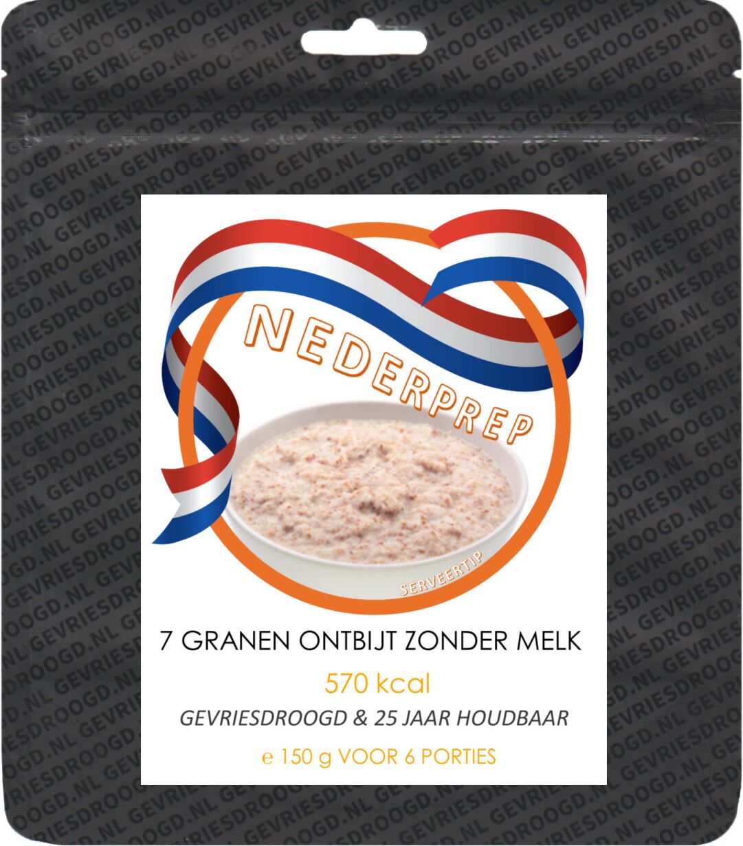 7 granen ontbijt zonder melk | 7 porties | gevriesdroogd 25 jaar houdbaar noodrantsoen | NEDERPREP - Afbeelding 3