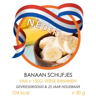 Banaan schijfjes | gevriesdroogd noodrantsoen | voor 150 gram banaan