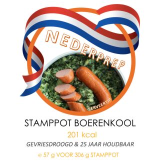 25jr houdbare stamppot boerenkool | gevriesdroogd noodrantsoen