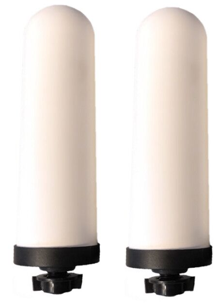 Beste RVS waterfilter met kijkglaasje, keramisch, 10L reservoir, werkt zonder stroom filtert ook PFAS en micro-plastics