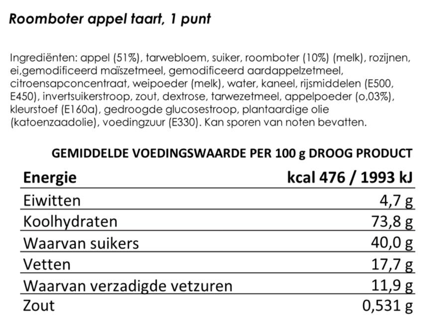 Roomboter appeltaart | gevriesdroogde smaaksensatie | 25 jaar houdbaar - Afbeelding 2