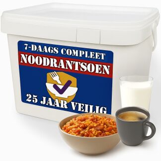Tip: compleet 7 daags NL noodrantsoen 25jr houdbaar | 2.000 Kcal per dag
