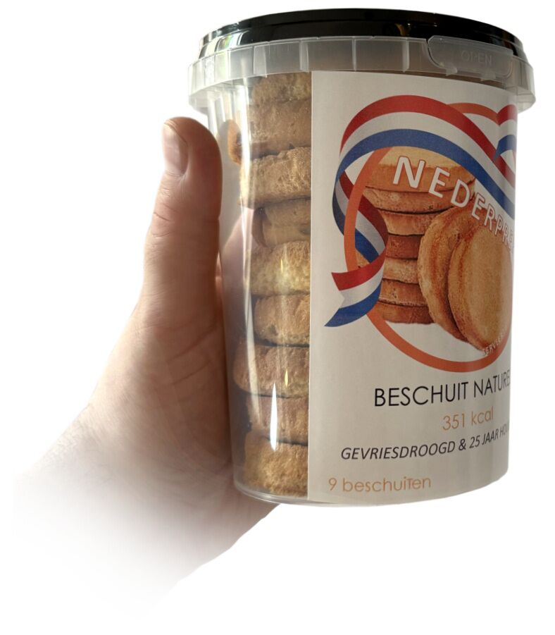 Beschuiten naturel 9 stuks | 25 jaar houdbaar noodrantsoen - Afbeelding 2