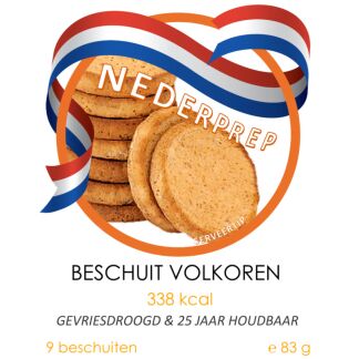 Beschuiten volkoren 9 stuks | 25 jaar houdbaar noodrantsoen