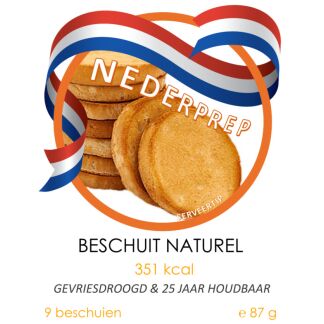 Beschuiten naturel 9 stuks | 25 jaar houdbaar noodrantsoen