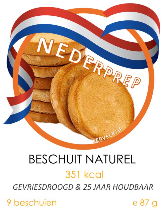 Beschuiten naturel 9 stuks | 25 jaar houdbaar noodrantsoen
