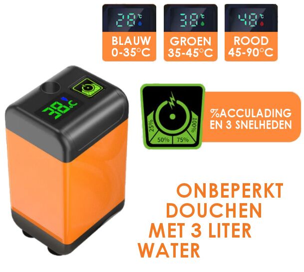 Mobiel douchesysteem, oneindig douchen met slechts 3 liter water - Afbeelding 3