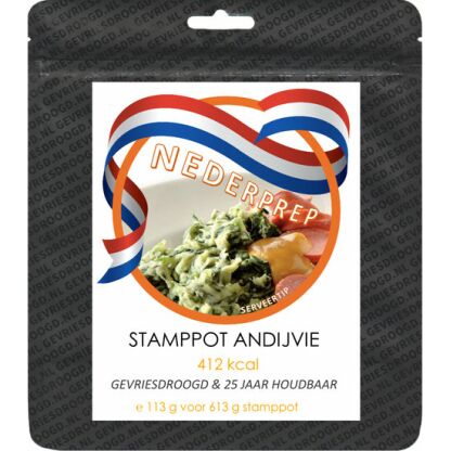 Andijvie stamppot | gevriesdroogd 25 jaar houdbaar noodrantsoen | NEDERPREP - Afbeelding 3