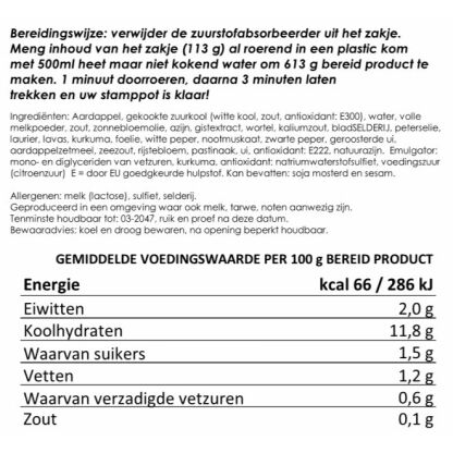 Stamppot zuurkool | gevriesdroogd 25 jaar houdbaar noodrantsoen | NEDERPREP - Afbeelding 2