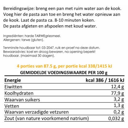 Macaroni 10 porties, 25 jaar houdbaar gevriesdroogd noodrantsoen - Afbeelding 2