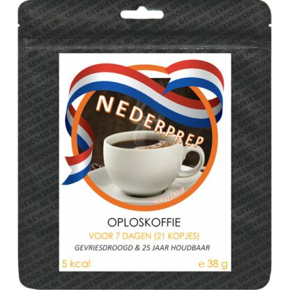 Oploskoffie voor 7 dagen (21 kopjes) | gevriesdroogd 25 jaar houdbaar noodrantsoen | NEDERPREP - Afbeelding 3