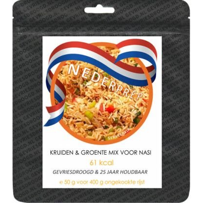Nasi kruiden & groente mix voor 400 g rijst | gevriesdroogd 25 jaar houdbaar noodrantsoen | NEDERPREP - Afbeelding 3