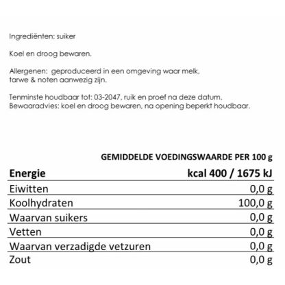 Kristalsuiker 400 g | gevriesdroogd 25 jaar houdbaar noodrantsoen | NEDERPREP - Afbeelding 2