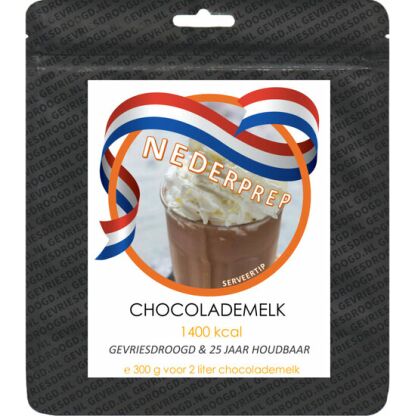 Instant chocolademelk, 10 porties van 200ml | gevriesdroogd 25 jaar houdbaar noodrantsoen | NEDERPREP - Afbeelding 3