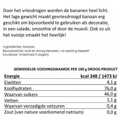 Banaan schijfjes | gevriesdroogd noodrantsoen | voor 150 gram banaan - Afbeelding 2