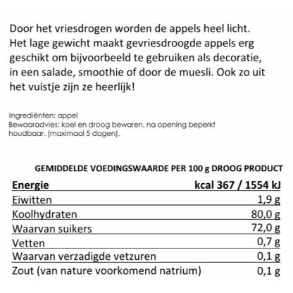 Appel partjes | gevriesdroogd noodrantsoen | voor 250 gram appels - Afbeelding 2