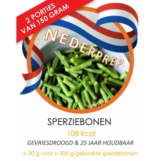 Sperziebonen, 2 porties | gevriesdroogd 25 jaar houdbaar noodrantsoen | NEDERPREP