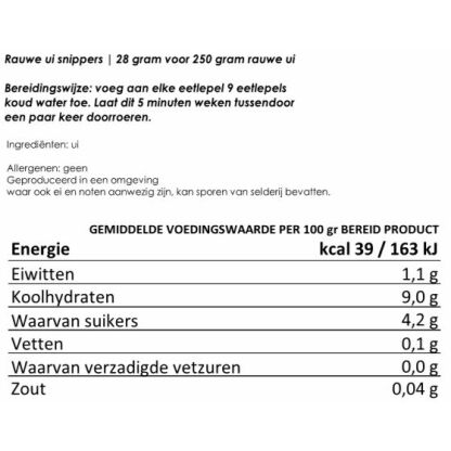 Geneden uien | gevriesdroogd 25jr houdbaar noodrantsoen voor noodpakket - Afbeelding 2