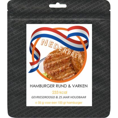 Hamburger (rund en varken) noodrantsoen 25 jaar houdbaar | Gevriesdroogd noodpakket eten - Afbeelding 3