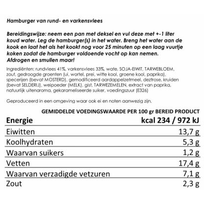 Hamburger (rund en varken) noodrantsoen 25 jaar houdbaar | Gevriesdroogd noodpakket eten - Afbeelding 2