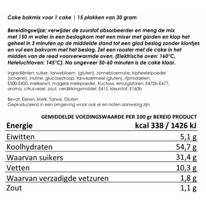 Cake bakmix noodrantsoen 25 jaar houdbaar | Gevriesdroogd noodpakket eten - Afbeelding 2