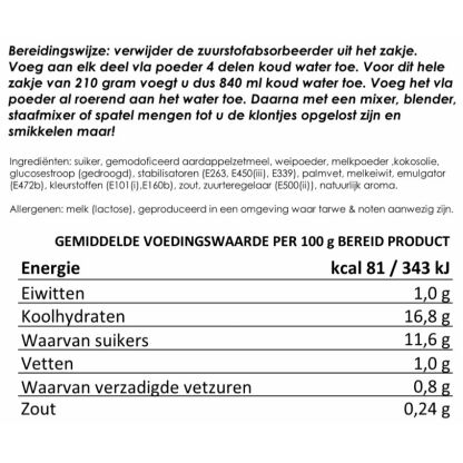 Instant vanille vla, 7 porties, 25 jr houdbaar noodrantsoen | Gevriesdroogd noodpakket eten - Afbeelding 2