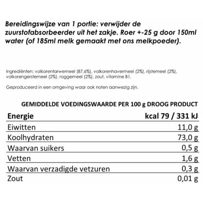 7 granen ontbijt zonder melk | 7 porties | gevriesdroogd 25 jaar houdbaar noodrantsoen | NEDERPREP - Afbeelding 2
