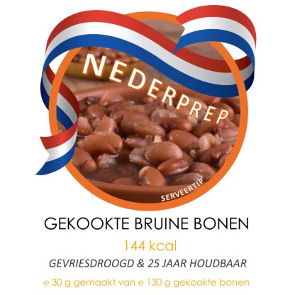 Bruine bonen (voorgekookt) | gevriesdroogd 25jr houdbaar noodrantsoen voor noodpakket