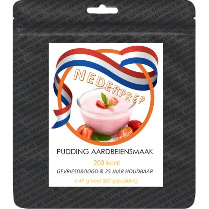 Instant pudding aardbeiensmaak | gevriesdroogd 25 jaar houdbaar noodrantsoen | NEDERPREP - Afbeelding 3