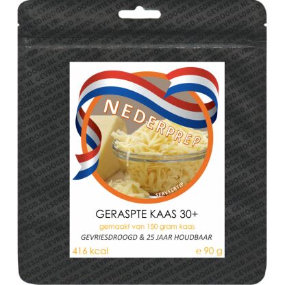 Geraspte kaas | 25 jaar houdbaar gevriesdroogd noodrantsoen | NEDERPREP - Afbeelding 3