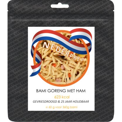 Bami goreng met ham | 25 jaar houdbaar gevriesdroogd noodrantsoen | NEDERPREP - Afbeelding 3