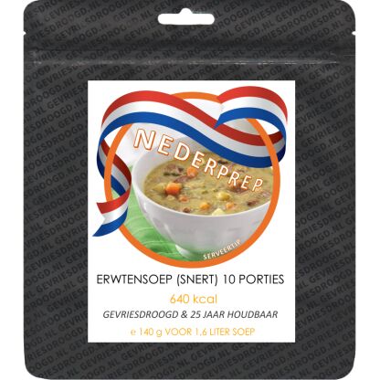 Instant erwtensoep (snert) 10 porties | gevriesdroogd 25 jaar houdbaar noodrantsoen | NEDERPREP - Afbeelding 3