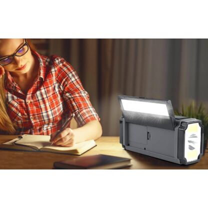#1 noodradio met dynamo + 2 zonnepanelen + 2 lampen + mega accu + FM/AM - Afbeelding 4