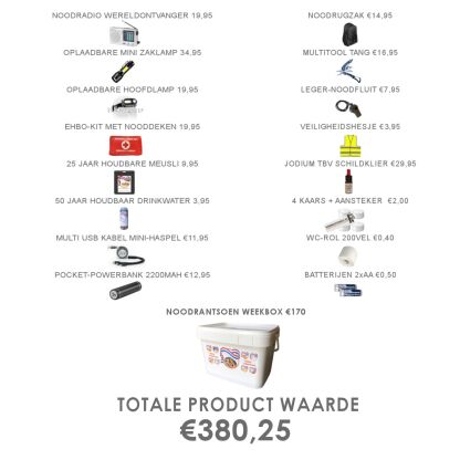 Noodpakket BASIS + 1 week noodrantsoen, meest verkocht! - Afbeelding 3