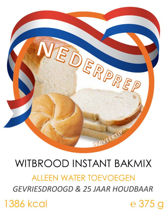 Broodbakmix instant witbrood | 25 jaar houdbaar noodrantsoen