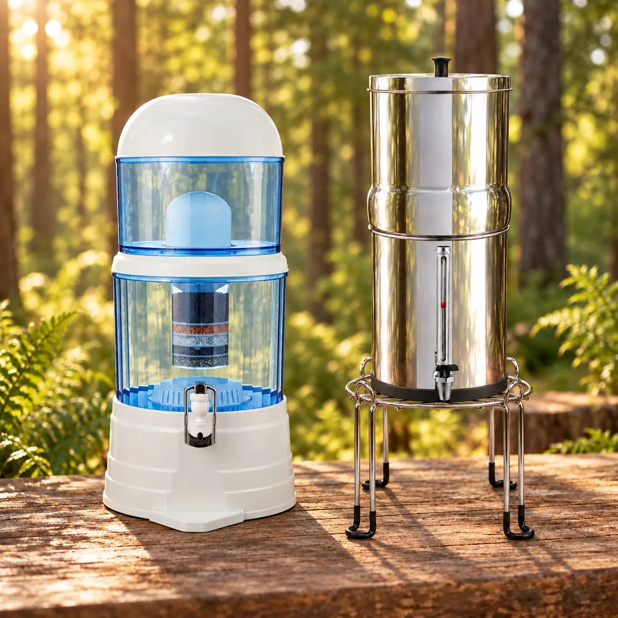 Keramisch en RVS waterfilter in onze bosstijl