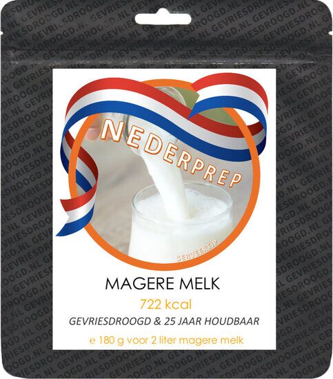 Melkpoeder voor 10 glazen melk | gevriesdroogd 25 jaar houdbaar noodrantsoen | NEDERPREP - Afbeelding 3