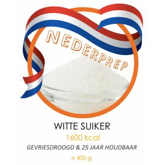 Kristalsuiker 400 g | gevriesdroogd 25 jaar houdbaar noodrantsoen | NEDERPREP