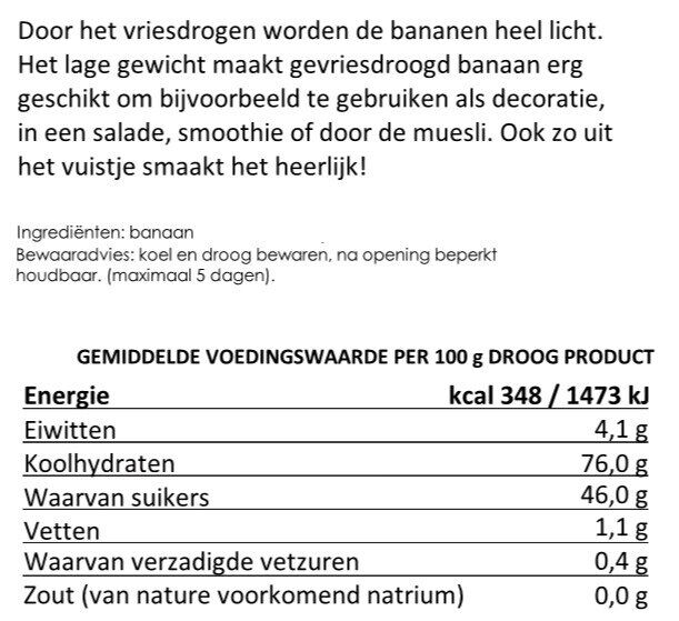 Banaan schijfjes | gevriesdroogd noodrantsoen | voor 150 gram banaan - Afbeelding 2