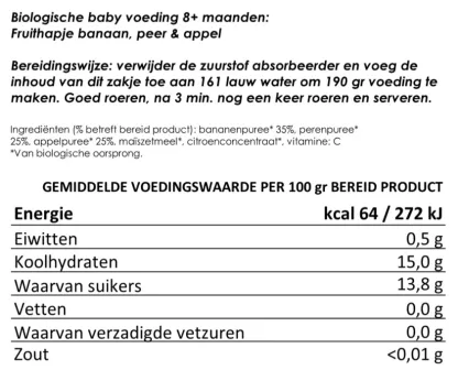 Baby noodrantsoen 25 jaar houdbaar, peer appel banaan fruithapje | Gevriesdroogd noodpakket eten - Afbeelding 2