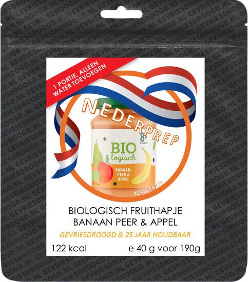 Baby noodrantsoen 25 jaar houdbaar, peer appel banaan fruithapje | Gevriesdroogd noodpakket eten - Afbeelding 3